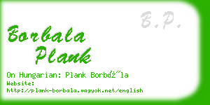 borbala plank business card